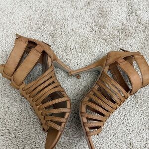 Elegant Tan Strappy Heels